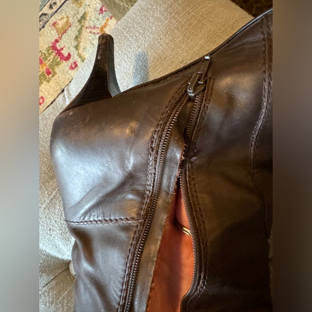 Kitten heel leather booties - Picture 5 of 9